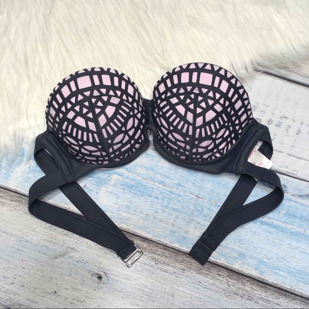 Xhilaration bikini top gray and pink size S * - Picture 3 of 5